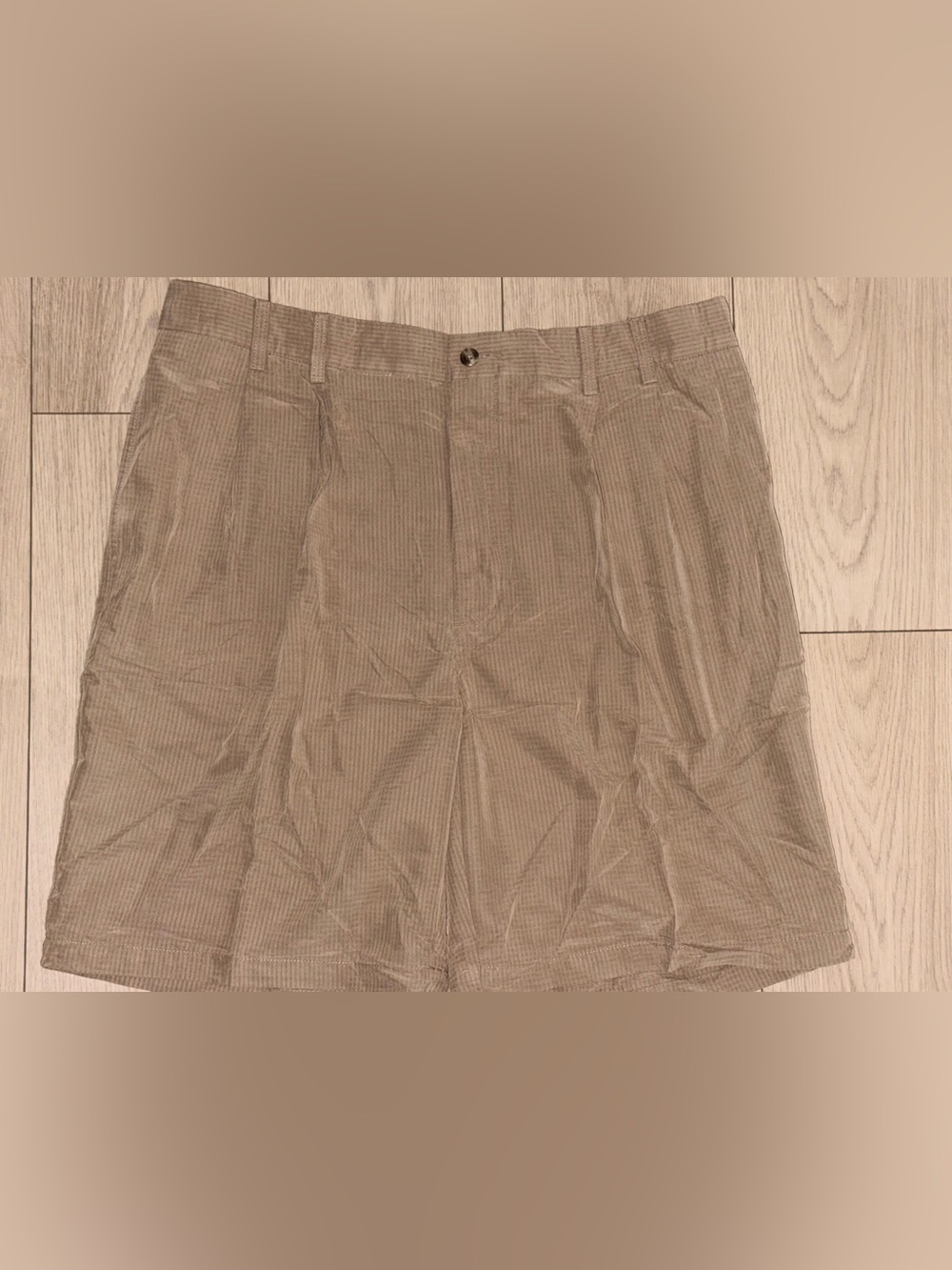 Turnbury Mens Size 38 Tan Khaki Flat Front Seersucker Chino Pleated Shorts